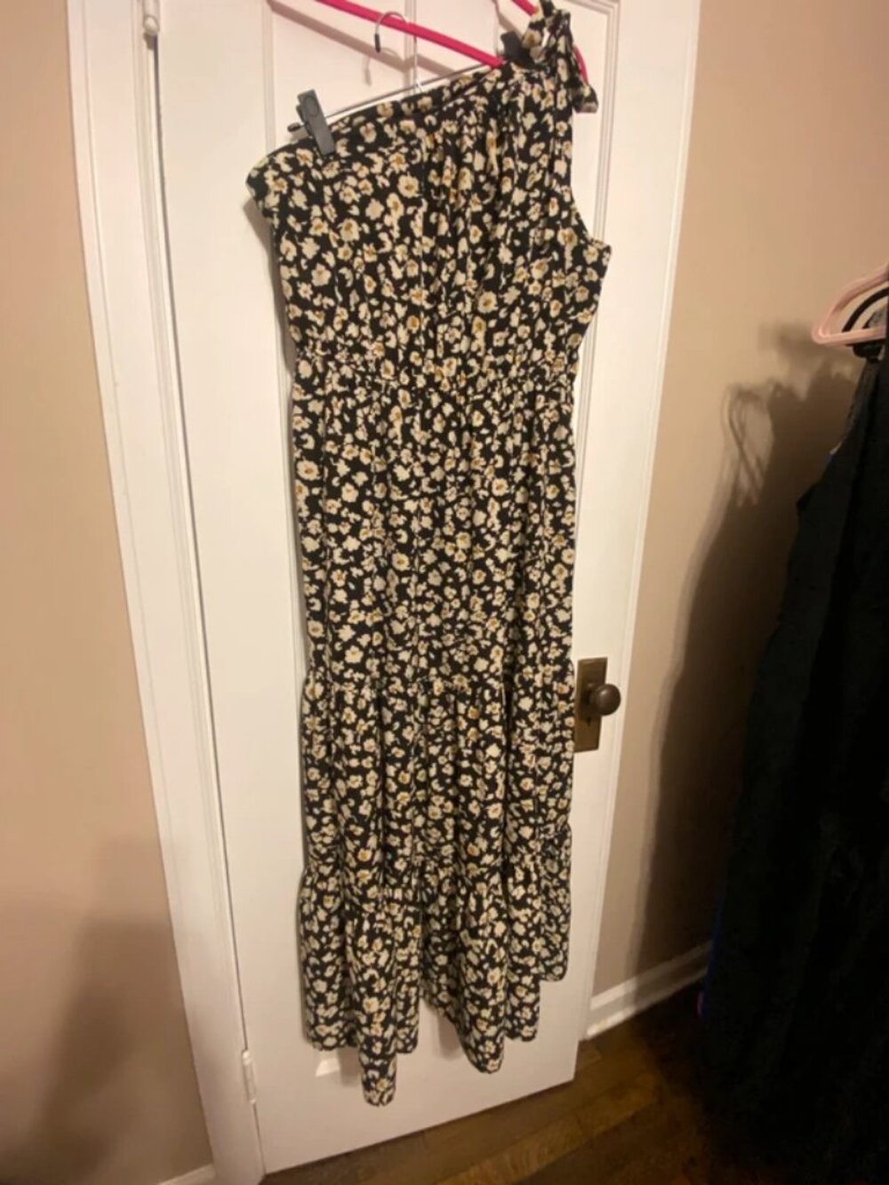 Womens plus size xxl pretty garden one shoulder maxi dress